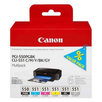 Inkout Canon PGI-550/CLI-551PGBK/C/M/Y/BK/GY (6496B005)