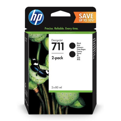Originální inkoust HP P2V31A (711), černý, 80 ml, 2-pack
