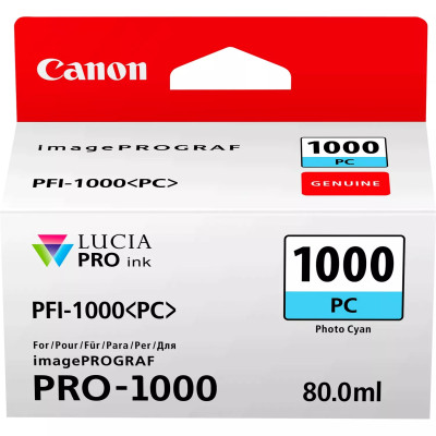 Originální inkoust Canon PFI-1000PC (0550C001), photo azurový, 5140 stran (80 ml)