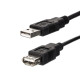 Kabel USB (2.0), USB A M- USB A F, 3m, černý