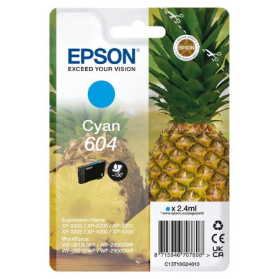 Originální inkoust Epson T10G2 (C13T10G24020, 604), azurový, 130 stran (2,4 ml)