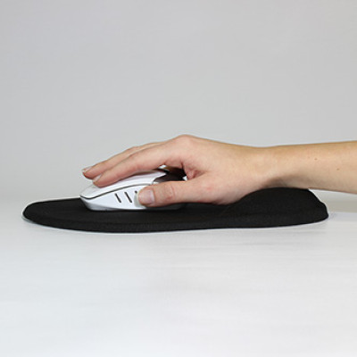 Podložka pod myš, ergonomická, gelová, šedá, Logo