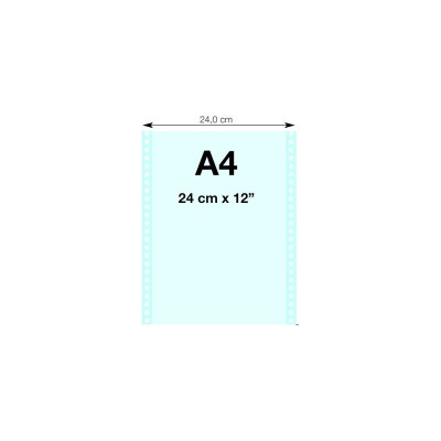 Tabelační papír 24,0 cm x 12 palců, 1+0