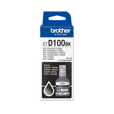 Originální inkoust Brother BTD100BK, černý, 7500 stran (108 ml)