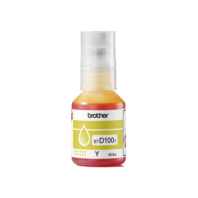 Originální inkoust Brother BTD100Y, žlutý, 5000 stran (48,8 ml)