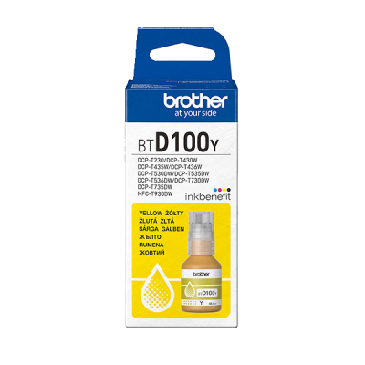 Originální inkoust Brother BTD100Y, žlutý, 5000 stran (48,8 ml)