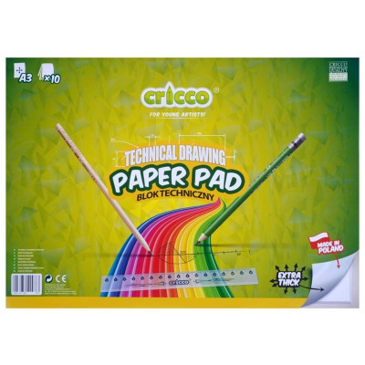 Kreslicí karton Cricco A3 - 170 g/m2, 10 ks, bílý