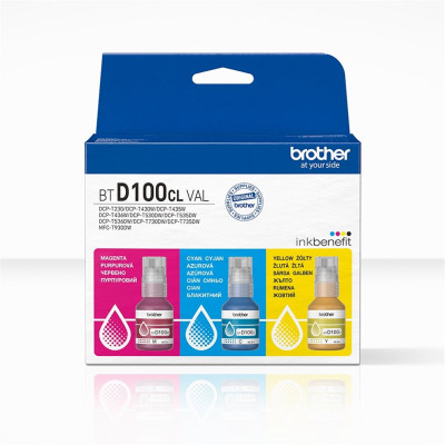 Originální inkoust Brother BT-D100CLVAL, CMY, 5 000 stran, 3-pack