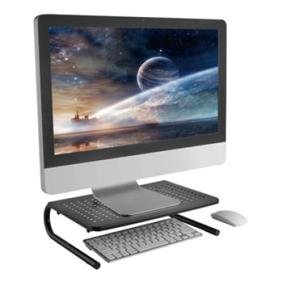 Podstavec pod monitor, černý, ocel-plast, Powerton