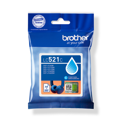 Originální inkoust Brother LC-521C, azurový, 500 stran