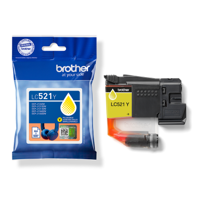 Originální inkoust Brother LC-521Y, žlutý, 500 stran