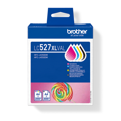 Originální inkoust Brother LC-527XLVAL, CMYK, 3000/2000 stran, 4-pack