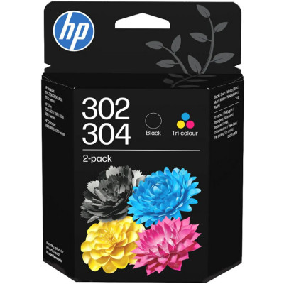 Originální inkoust HP B82L1AE (302/304), černý/barevný, 170/150 stran, 2-pack