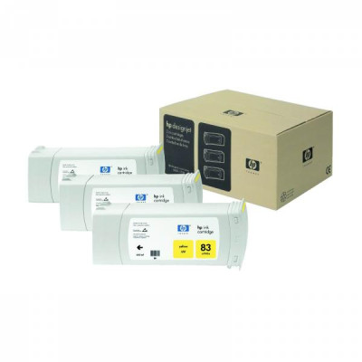 Originální inkoust HP C5075A (83), žlutý, 3 × 680 ml, 3-pack