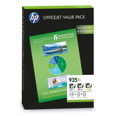 Originální inkoust HP F6U78AE (935XL), CMY, 3 × 9.5 ml, 3-pack