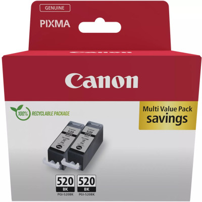 Originální inkoust Canon PGI-520Bk (2932B009, 2932B019), černý, 2 × 19 ml, 2-pack