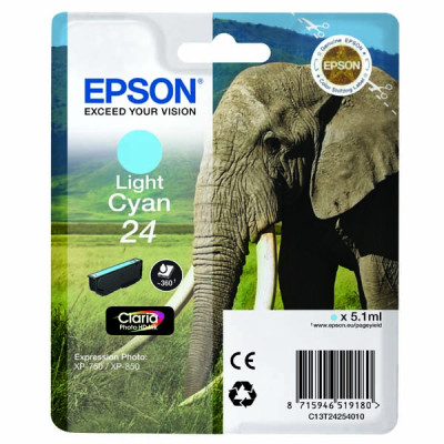 Originální inkoust Epson T2425 (C13T24254010), světle azurový, 5,1 ml