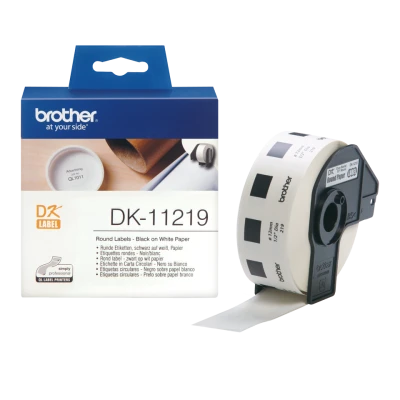 Brother papírové štítky 12mm, bílá, 1200 ks, DK-11219, pro tiskárny řady QL