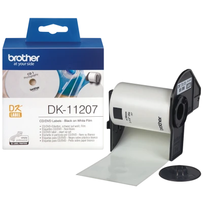 Brother etikety na CD 58mm, bílá, filmová role, 100 ks, DK-11207, pro tiskárny řady QL