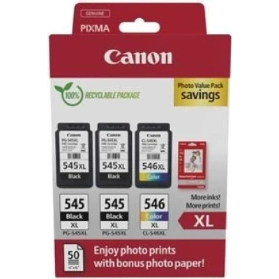 Originální inkoust Canon PG-545XL x2/CL-546XL (8286B015), černý/barevný, 800/300 stran (2x 15 / 13 ml), XL Multipack